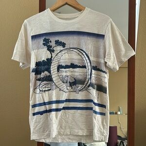 Uniqlo x Hokusai Katsushika Blue Mens Limited Edition Japan Graphic T-Shirt M